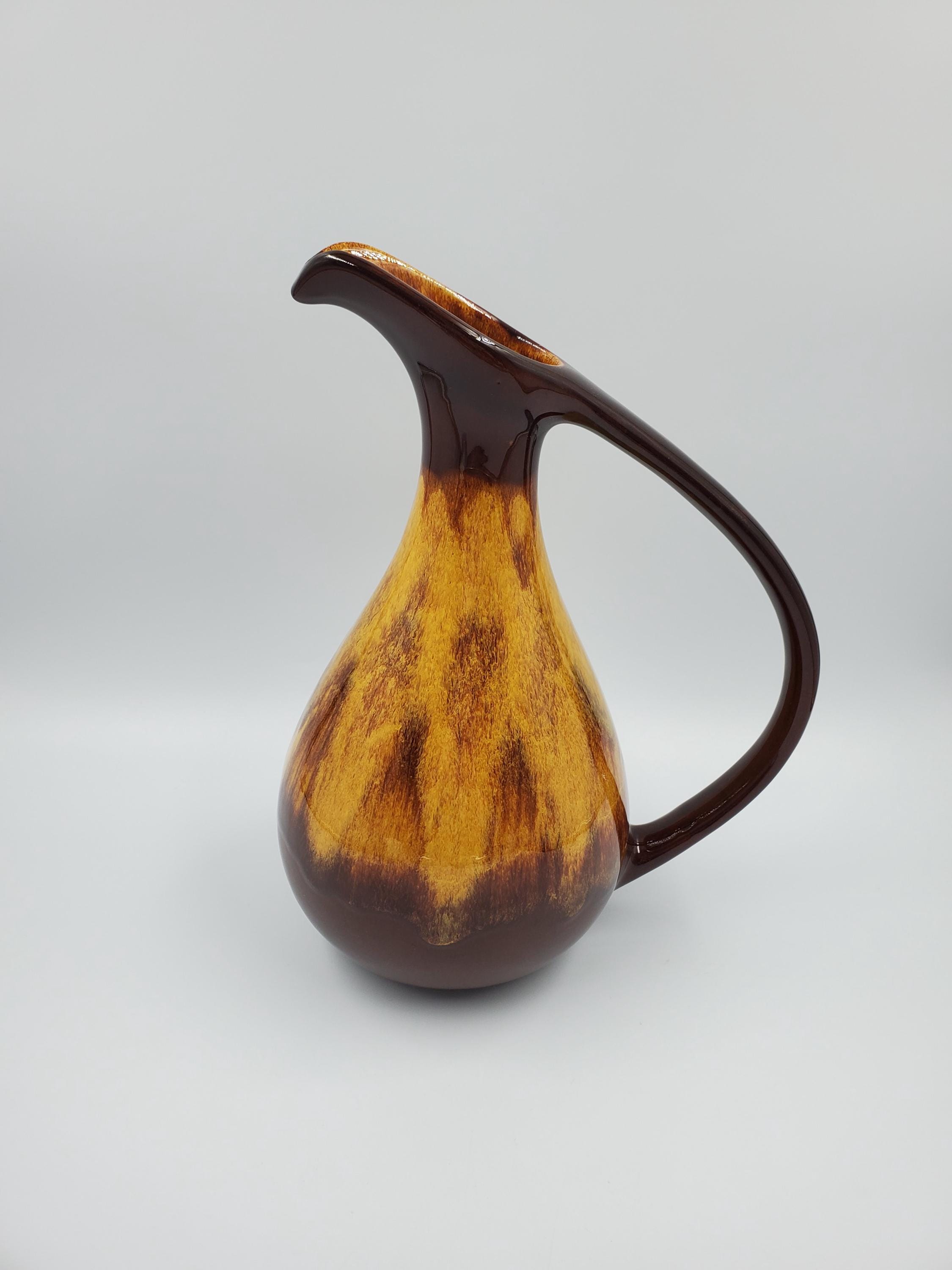 Blue Mountain Pottery Harvest Gold Large Drip Glazed Pitcher Vase