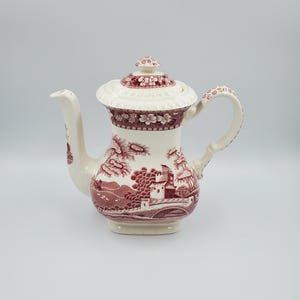 Spode Pink Tower Pattern Vintage Teapot Coffee Pot