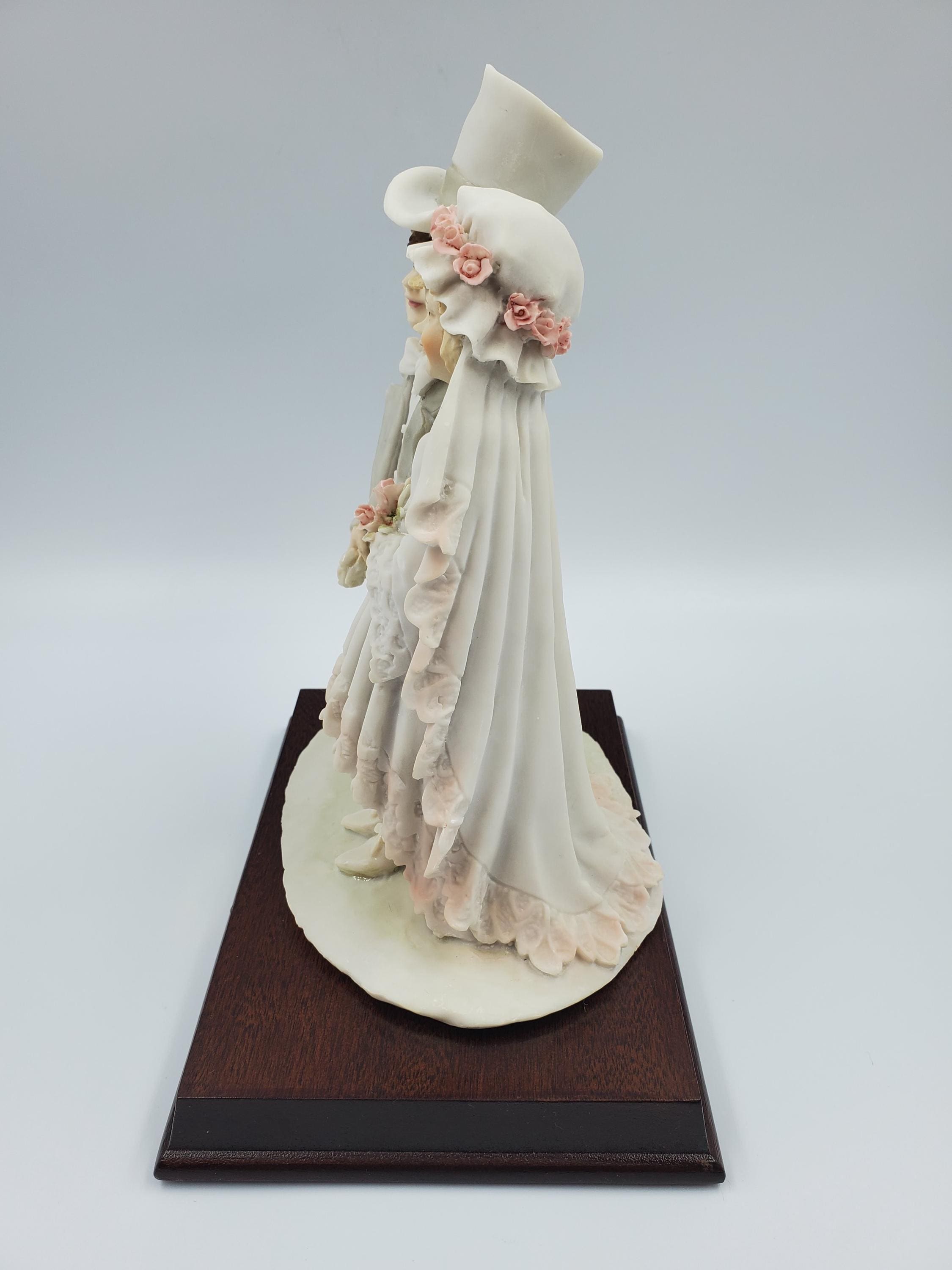Vintage Auro Belcari Bride and Groom Wedding Couple Statue