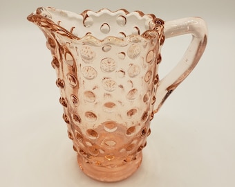 Vintage Hobnail Pink Depression Glass Creamer