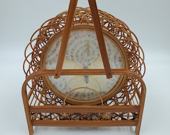 Rattan Schmetterling Untersetzer Set aus den 1970er Jahren
