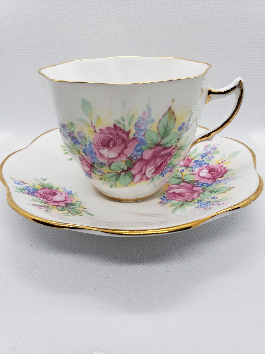 Clare Bone China Teacup and Saucer Etsy Canada