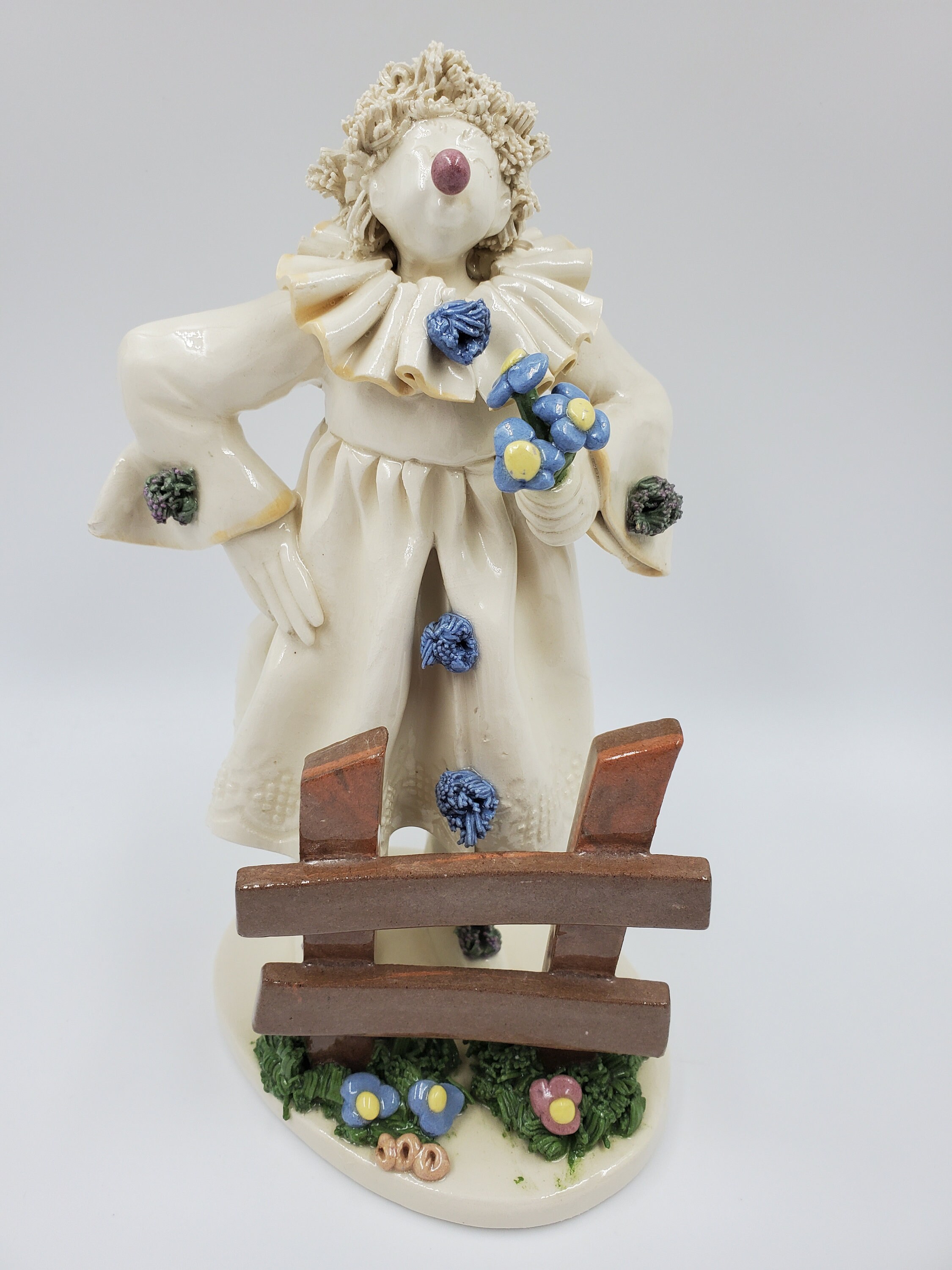 Rare Vintage Original Susan Meindl Pottery Harlequin Clown