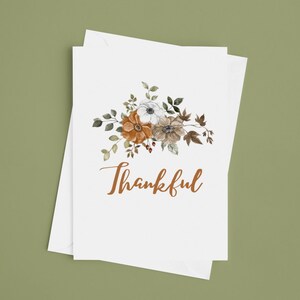Floral Thankful Cards, Thanksgiving, Thankful, Happy Thanksgiving, Greeting Card, Thanksgiving Cards, Floral Card, Fall, Autumn, Fall Cards