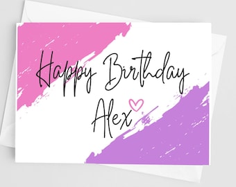 Personalized Birthday Card, Birthday Card, Customizable Birthday Card, Happy Birthday, Birthday Gift, Greeting Card, Personalized Birthday