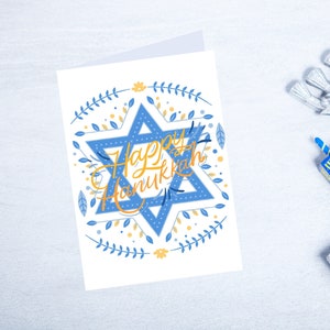 Carte de joyeux Hanoucca, carte de fête juive, cartes de Hanoucca, cartes de juifs, carte de voeux de Hanoucca, paquets de cartes, joyeux Hanoucca