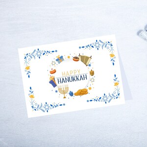 Carte Happy Hanukkah, carte de fête juive, cartes Hanukkah, cartes juives, carte de voeux Hanukkah, paquets de cartes, Happy Hanukkah