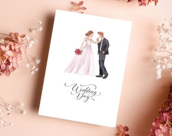 Wedding Card, Wedding Day, Happy Couple, Greeting Card, Bride and Groom, Wedding, Card for Wedding, Congratulations