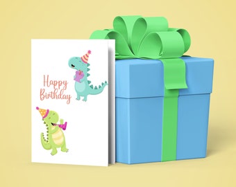 Dino, Dinosaur, Dino Birthday, Dinosaur Birthday, Birthday Card, Dinosaur Card, Greeting Card, Birthday