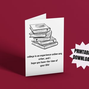 DRUCKBARE College-Karte, College-Erfahrung, erstes Jahr am College, zurück zur Schule, Grußkarte, zurück zur Schulkarte, College, Download