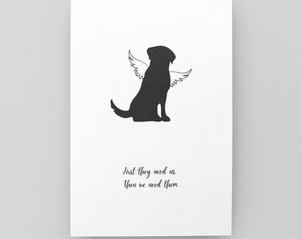 Loss of Pet Card, Angel Dog, Loss of Dog Card, Loss of Pet, Dog Loss, Sympathy Card, Greeting Card, Dog, Loss