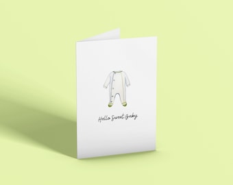 Baby, Gender Neutral Baby, Sleeper, Baby Shower, Baby Shower Card, Gender Neutral Baby Card, Greeting Card, Gender Neutral