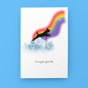 Huisdier verlies kaart, hond verlies, huisdier verlies, sympathie kaart, wenskaart, verlies van huisdier, hond, papier, verlies van huisdier kaart, Rainbow hond, over de regenboog