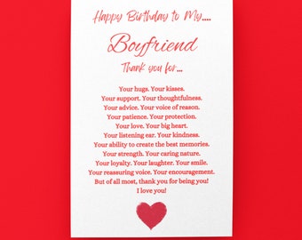 Boyfriend Birthday Card, Husband Birthday Card, Anniversary Card, Wife Birthday Card, Girlfriend Birthday Card, Partner Card, Birthday Card