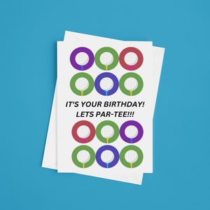 Tarjeta de cumpleaños de golf, tarjeta de golf, tarjeta de felicitación, camiseta, golf, pelota de golf, tarjeta de cumpleaños, fiesta, tarjeta de papá, tarjeta de marido, tarjeta de novio, par-tee