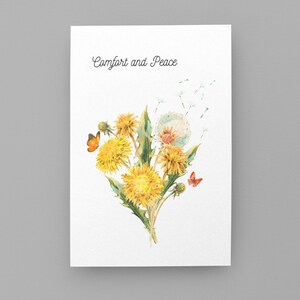 Carte de sympathie, désolée pour vous, perte, une pensée pour vous, carte de voeux, perte d'un être cher, compassion, réconfort et paix, avec carte de sympathie