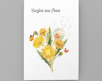 Sympathy Card, Sorry for you Loss, Loss, Thinking of you, Greeting Card, Loss of Loved one, Caring, Comfort and Peace, With Sympathy Card