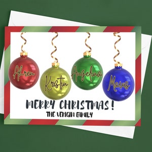 Cartões de Natal com nomes de família, Cartões de nomes de família, Cartão de família, Cartões de família de Natal, Cartões de Natal da minha família, Enfeites, Personalizados,