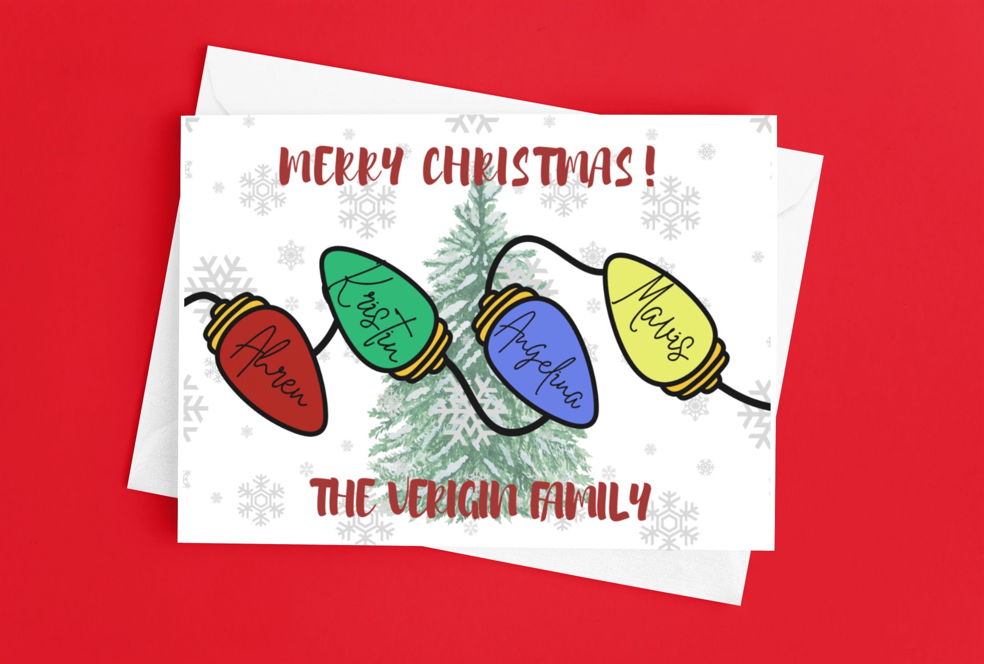 Family Personalized Christmas Cards Family Names Cards - Etsy