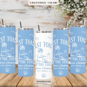 Last Toast On The Coast Tumbler, Bachelorette Party Tumbler, Custom Name Location Year, Personalized Bachelorette Gift, Bachelorette Tumbler