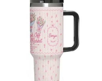 Custom Order for Courtney - 40oz Tumbler with Handle and Straw (Made in USA)