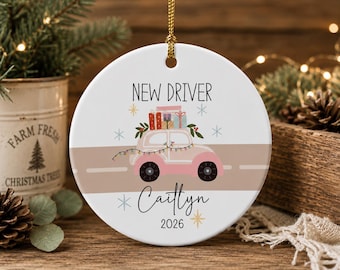 New Driver Ornament Personalized Gift Custom Car Decoration 2026 Keepsake Holiday Present for New Drivers Sweet 16 Gift New License Driver