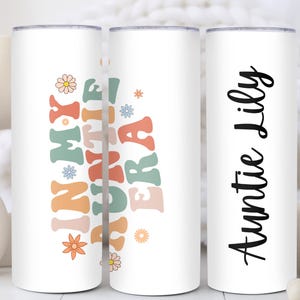 Personalized Auntie Lily Tumbler, Aunt Gifts, Custom Name Tumbler, Floral Design, Aunt Birthday Gift, Mother&#39;s Day Gifts, Custom Tumbler