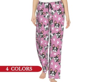 Dog Pajama Bottoms | French Bulldog Lounge Pants | Womens Dog Print PJs | Cozy Sleepwear | Holiday Gift Pajamas | Matching Family PJs