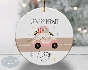 Driver Permit Gift Custom Ornament Driving Milestone Keepsake Teen Driver Present Personalized Car Christmas Decor New Driver Gift First Car