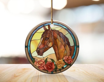 Personalized Ceramic Horse Ornament, Gift for Friend, Unique Horse Decoration, Animal Lover Gift, Equestrian Decor, Personalized Ornament