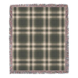 Cozy Plaid Throw Blanket, Checkered Design Woven Blanket, Warm Tartan Blanket, Fringe Edge Blanket, Stylish Home Decor Blanket