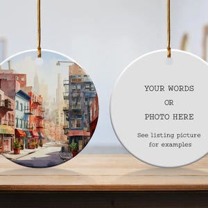 Personalized New York City Ornament, NYC Skyline Keepsake, Custom New York City Souvenir, Unique NYC Gift, Personalized NYC Xmas Ornament