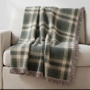 Evergreen Heritage Plaid Woven Cotton Blanket – Made in USA Cabin Throw – Lodge Style Couch or Bed Decor – 3 Sizes image 4