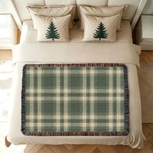 Evergreen Heritage Plaid Woven Cotton Blanket – Made in USA Cabin Throw – Lodge Style Couch or Bed Decor – 3 Sizes image 14