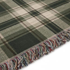 Evergreen Heritage Plaid Woven Cotton Blanket – Made in USA Cabin Throw – Lodge Style Couch or Bed Decor – 3 Sizes image 2