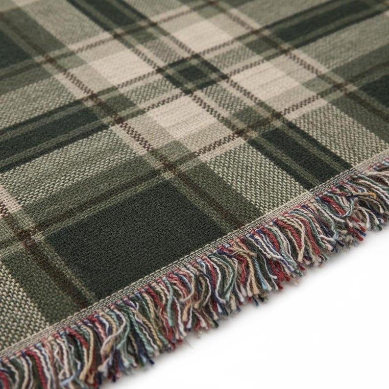 Evergreen Heritage Plaid Woven Cotton Blanket – Made in USA Cabin Throw – Lodge Style Couch or Bed Decor – 3 Sizes image 2