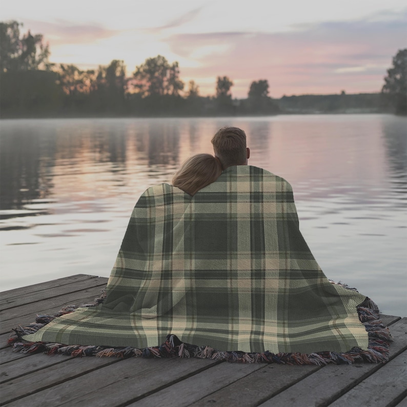 Evergreen Heritage Plaid Woven Cotton Blanket – Made in USA Cabin Throw – Lodge Style Couch or Bed Decor – 3 Sizes image 6