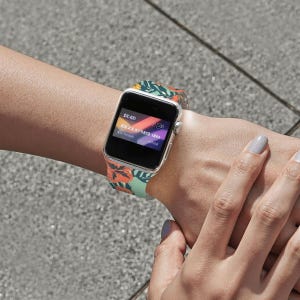 Tropical Floral Watch Band – Silicone Strap Compatible with Apple Watch 38/40/42/44mm Colorful Hibiscus Print Gift for Her image 10