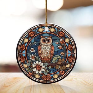 Personalized Owl Ornament, Owl Lover Gift, Decorative Owl Art , Hanging Home Decor, Customized Back, Unique Gift Idea, Customized Owl Gift