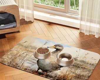 Duck Print Pet Feeding Mat, Waterproof, Non-Slip (2 Sizes)