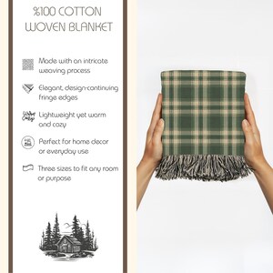 Evergreen Heritage Plaid Woven Cotton Blanket – Made in USA Cabin Throw – Lodge Style Couch or Bed Decor – 3 Sizes image 12