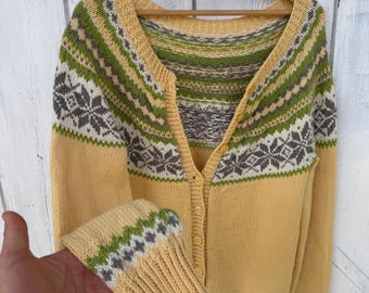 Vintage Nordic Wool Cardigan Norwegian Lusekofte Knit Sweater With Vintage Nordic Wool Cardigan Norwegian Lusekofte Knit Sweater With
