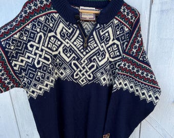 vintage wool Dale of Norway Scandinavian sweater size XL boxy
