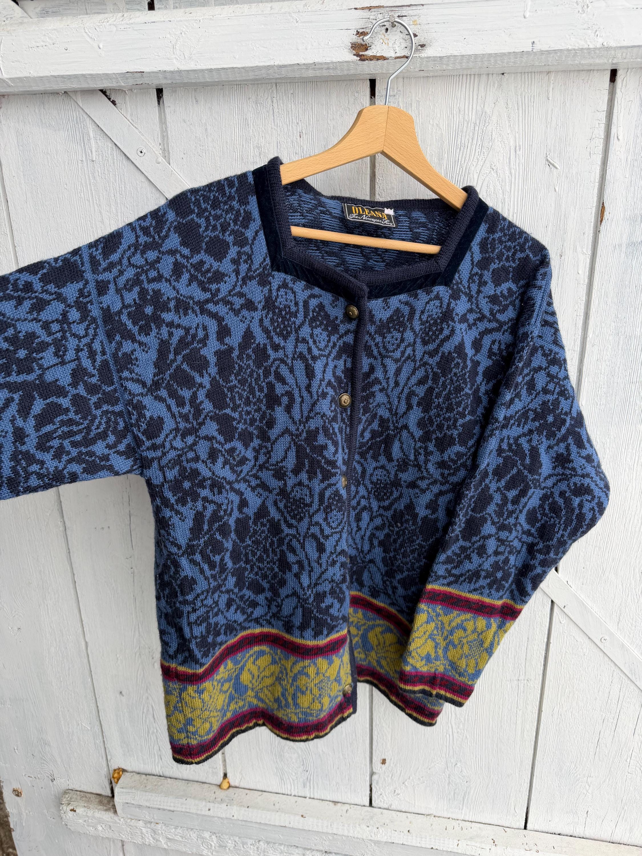 OLEANA オレアナ ニットジャケット Lブルー系 ノルウェー製 Oleana - Etsy 日本