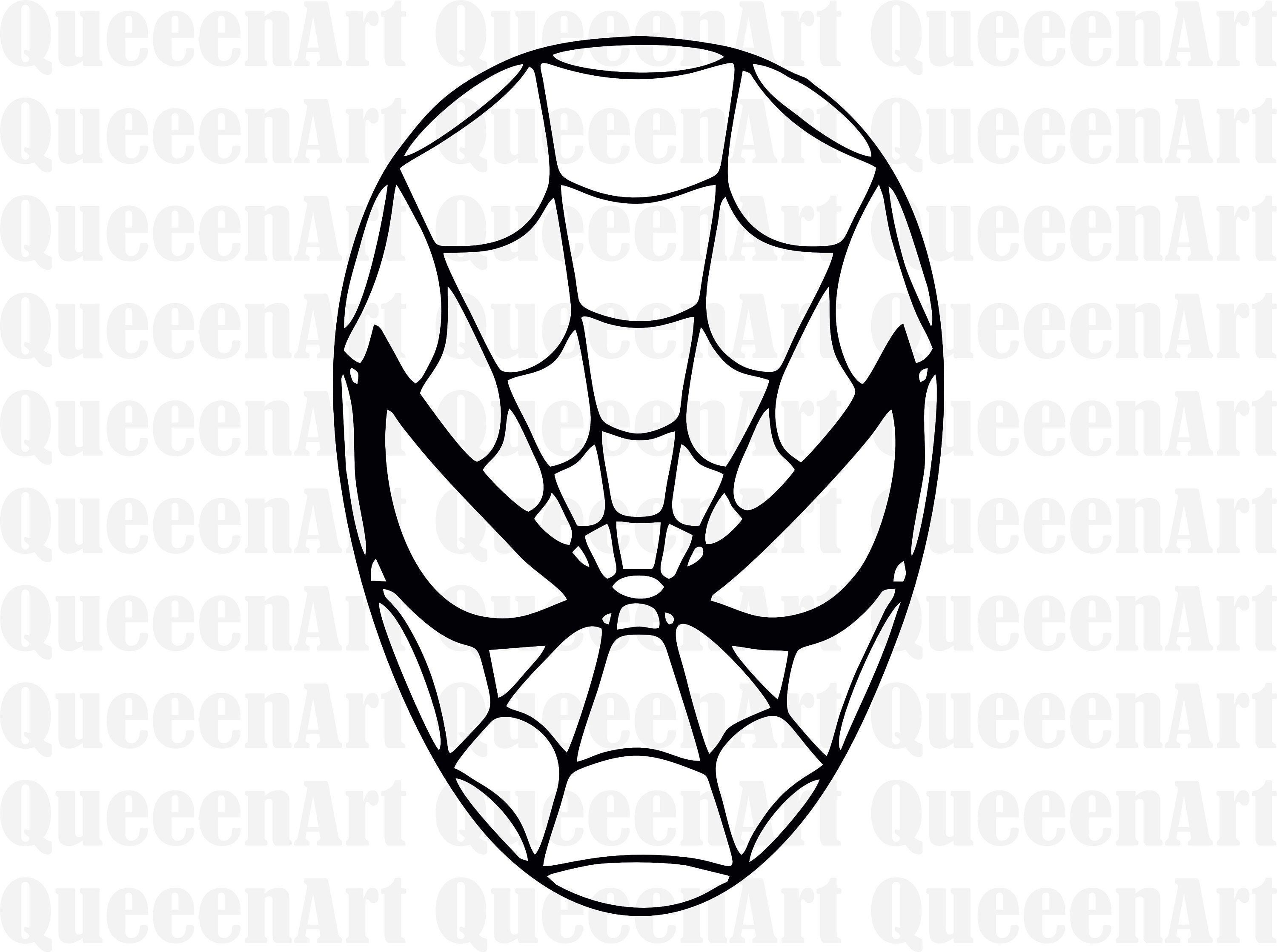 Spiderman Face Clipart Black And White