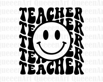 Teacher svg, Smiley Face svg, Educator svg, Back to School svg, Teaching svg, Teach svg, Silhouette svg, Cricut Svg, teacher svg for cricut