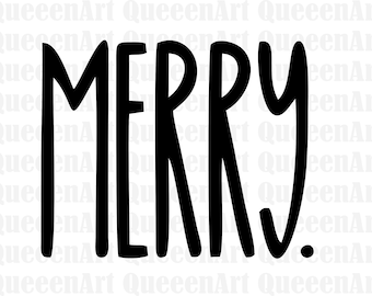 Merry SVG, Christmas SVg, Merry handlettered svg, christmas svg, santa svg, for cricut, for silhouette, instant download