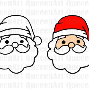 Santa SVG, Santa Face SVG, Christmas SVG, Santa Cut File, Santa Face Clip Art, For Cricut and Glowforge | svg jpg png eps