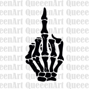 Skeleton Middle Finger SVG Digital Instant Download for Cricut, Silhouette