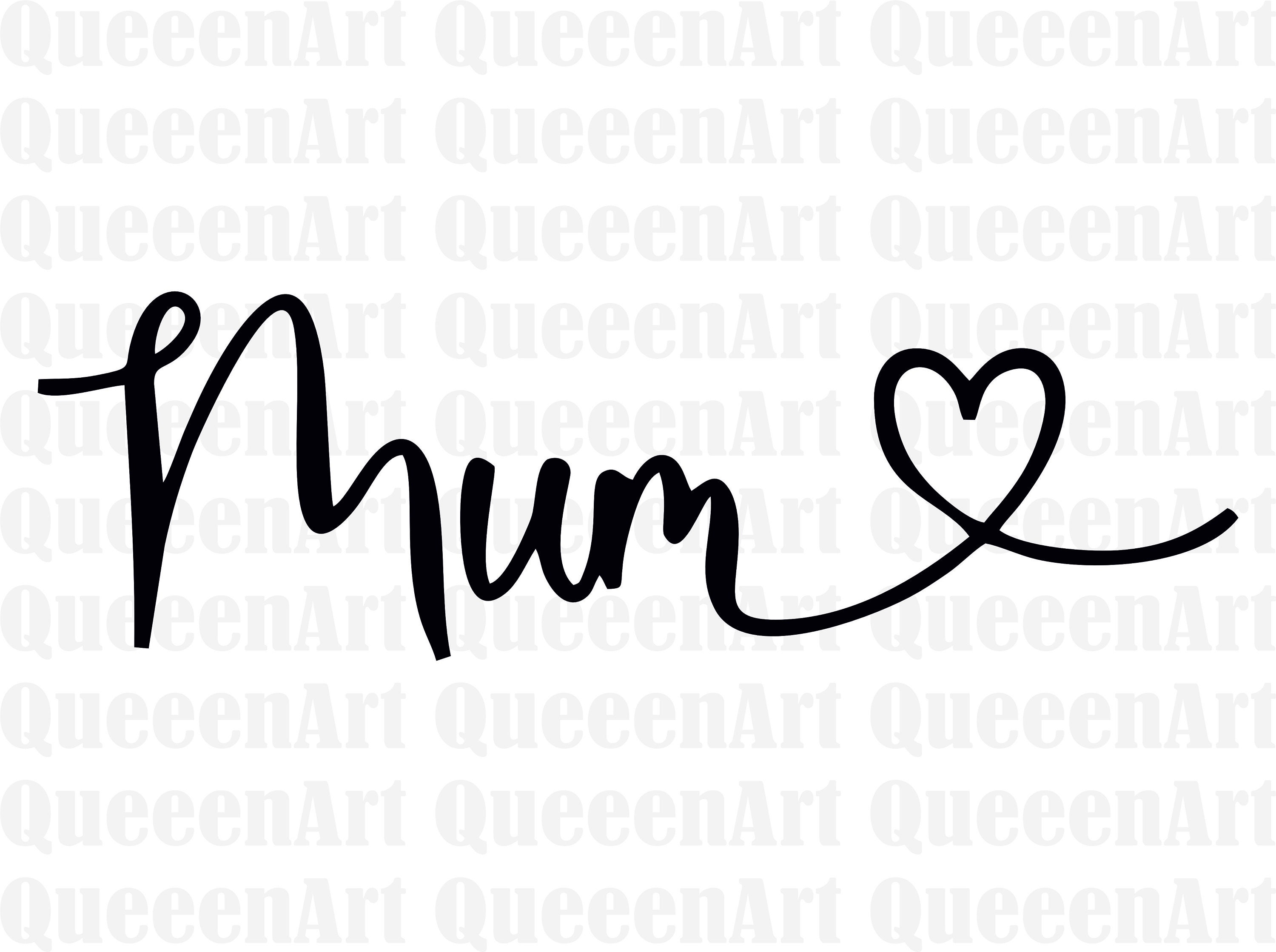 Mum SVG Cut File for Cricut and Silhouette With Heart Detail